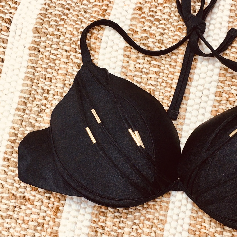 Black Push-Up Halter Swim Top - Women Intimates & Sleepwear